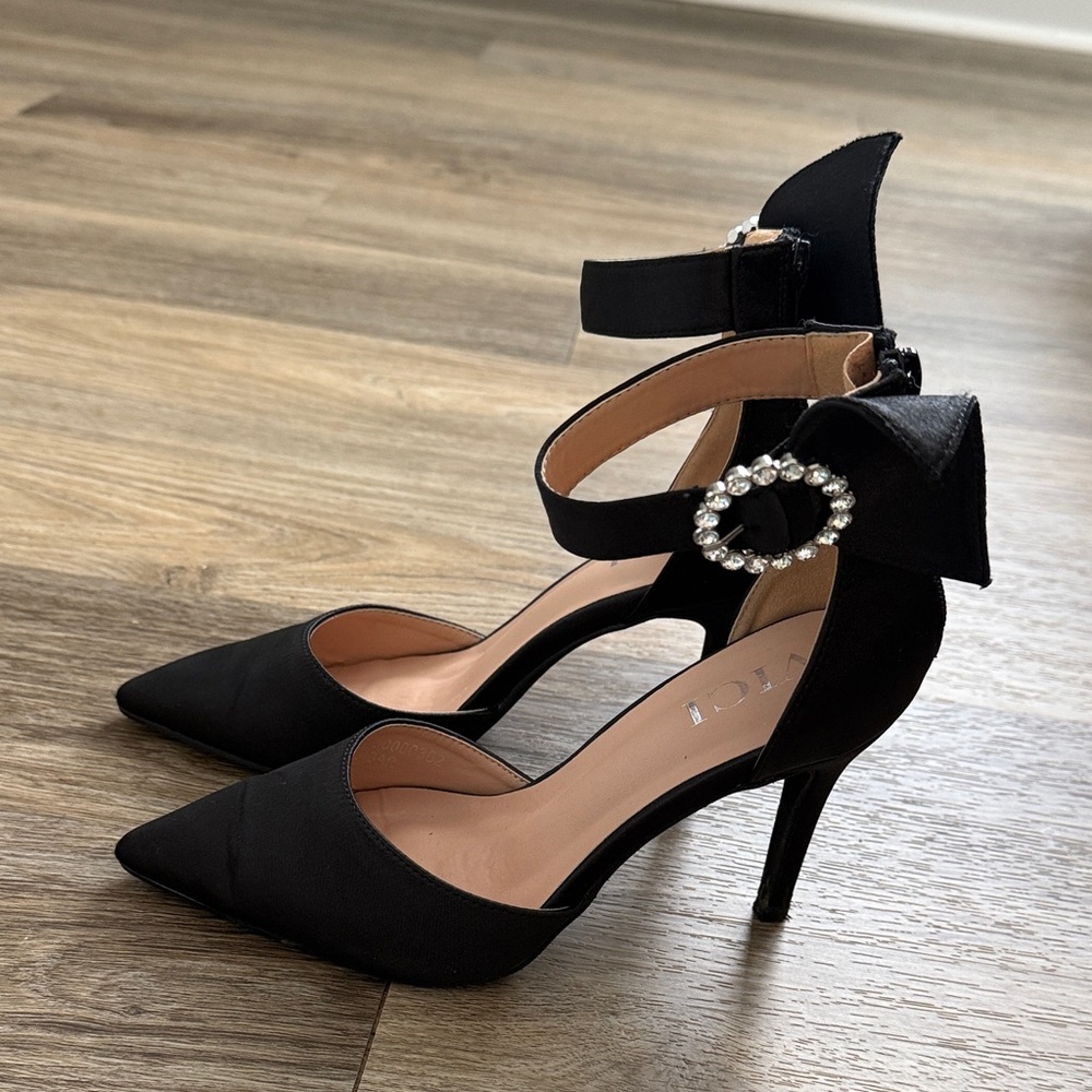 Vici Chic Black Heels with Rhinestone Embellishment - Picture 5 of 8